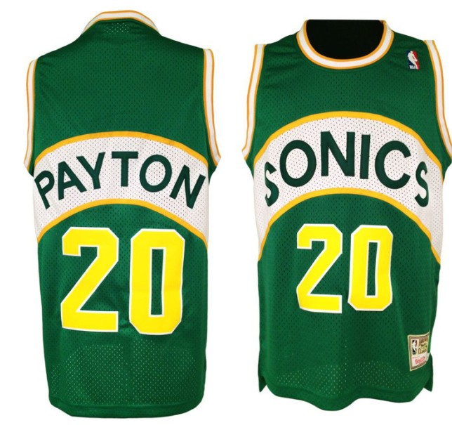 NBA Seattle Sonics 20 Gary Payton Swingman Throwback Green Jersey